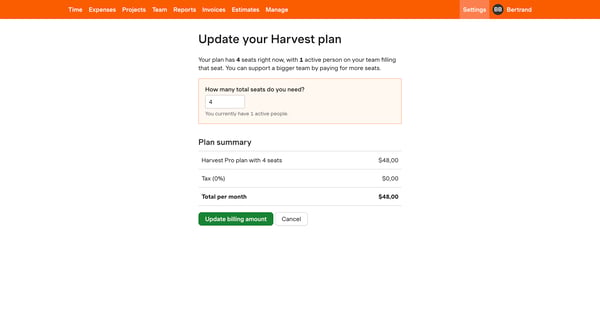 Settings – nicelydone – Harvest from Harvest