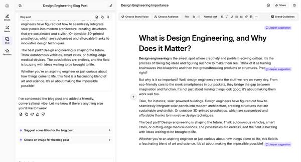 Design Engineering Importance - Jasper screen