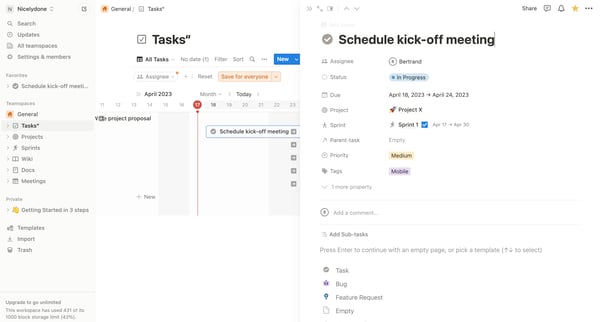 Tasks“ | All Tasks screen
