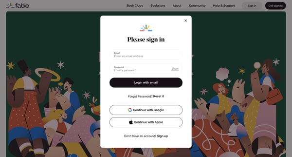 A Modern Day Book Club App for Social Reading | Fable screen