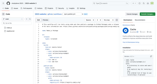 New File at | · nicelydone-20232023-website · GitHub screen