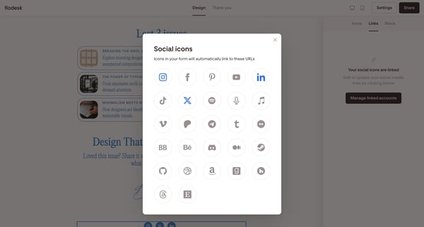 Simple link in bio | Flodesk screen