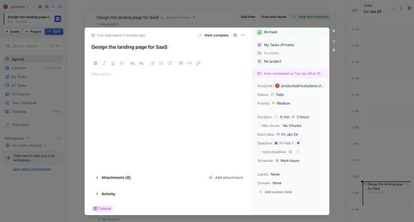 Design the landing page for SaaS - Motion screen