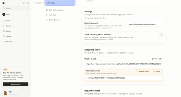 Auto-inbox screen