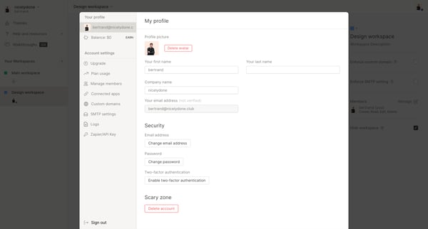 My Profile - QuestionScout screen