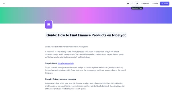 Guide How to Find Finance Products on Nicelydone | Scribe from Scribe
