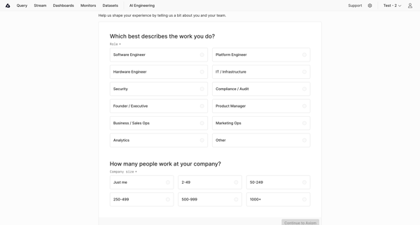 Onboarding screen