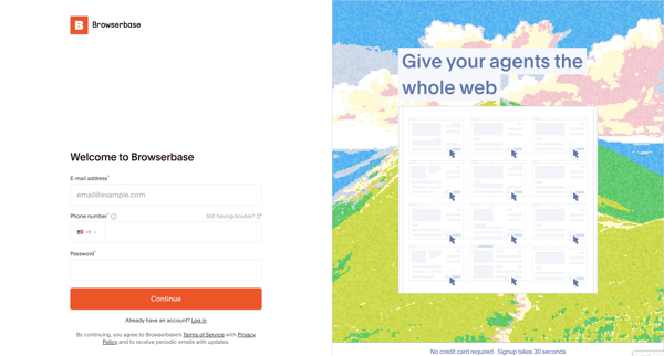 Browserbase - Headless Web Browser API screen