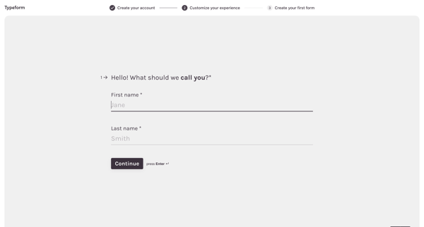 Typeform - Workspaces screen