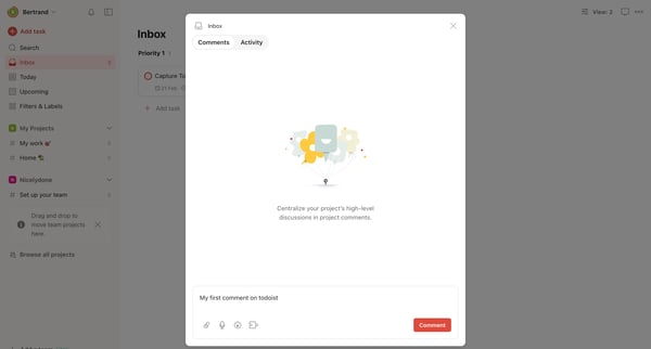 Inbox – Todoist screen