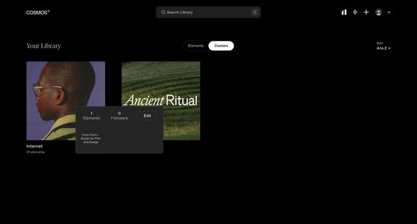 Your Library | Cosmos screen