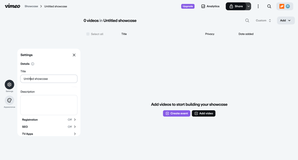 Untitled showcase from Vimeo