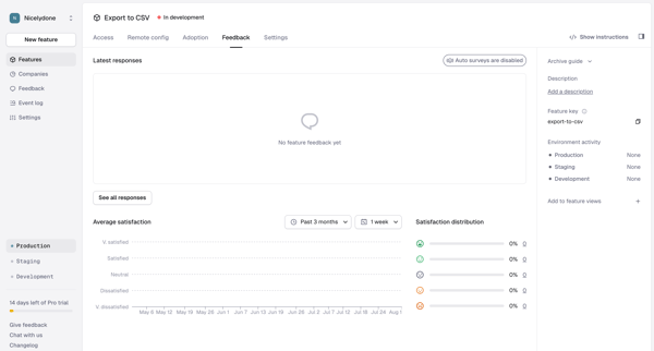 Feature › Export to CSV › Feedback screen