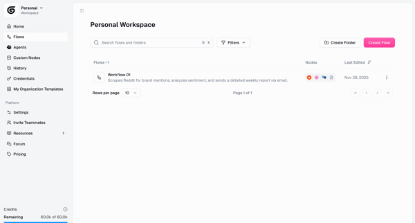 Gumloop | Flows screen