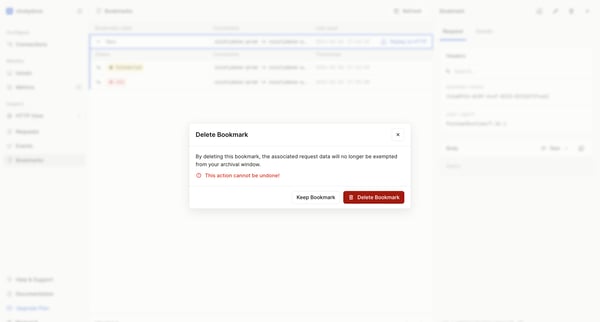 Bookmarks - Hookdeck screen