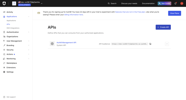 APIs screen