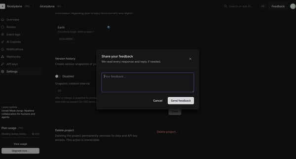 nicelydone (Development) | nicelydone (Development) | Settings screen