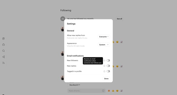 Following screen