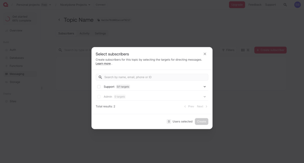 Topic - Appwrite screen