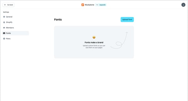 Fonts | Nicelydone screen