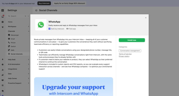 Social Channels | Nicelydone Intercom from Intercom