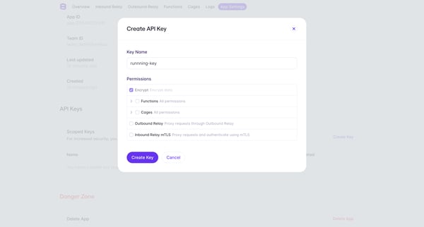 Evervault | App screen