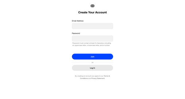 Sign Up | Universe screen