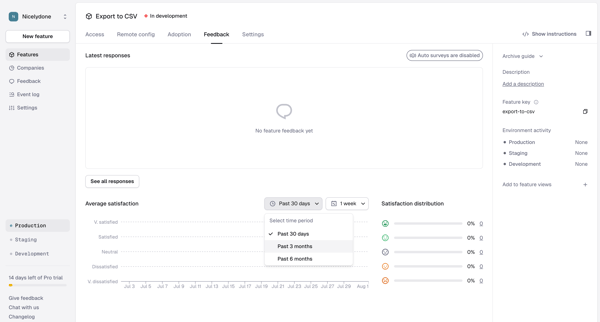 Feature › Export to CSV › Feedback screen