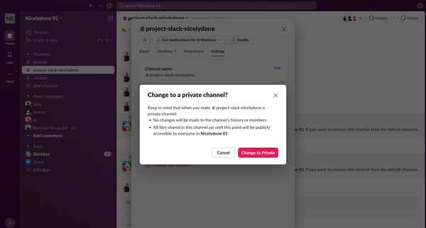 project-slack-nicelydone Channel - Nicelydone 01 - Slack from Slack