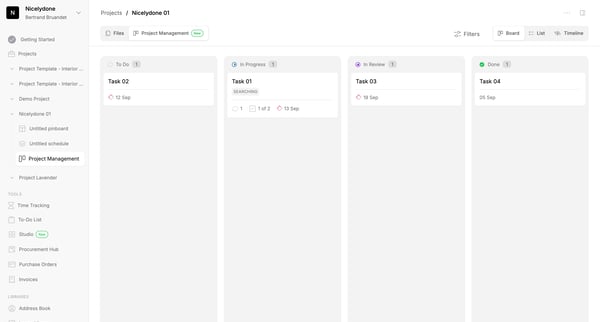 Project Management | Programa screen