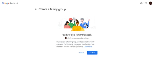 Create a family group screen
