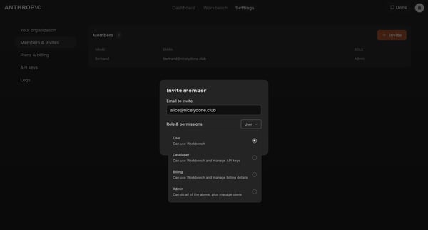 Anthropic Console screen