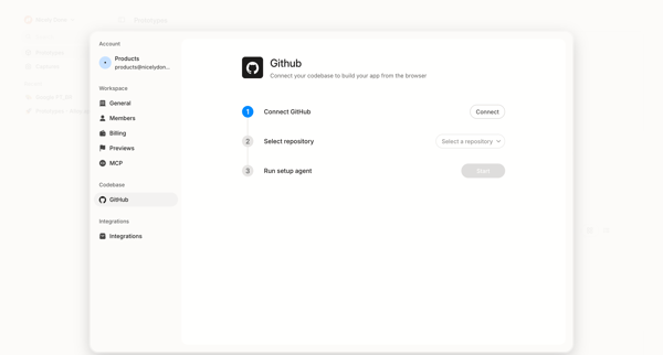 Settings screen