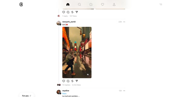 Threads screen
