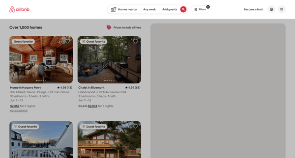 Airbnb | Vacation rentals, cabins, beach houses, & more screen