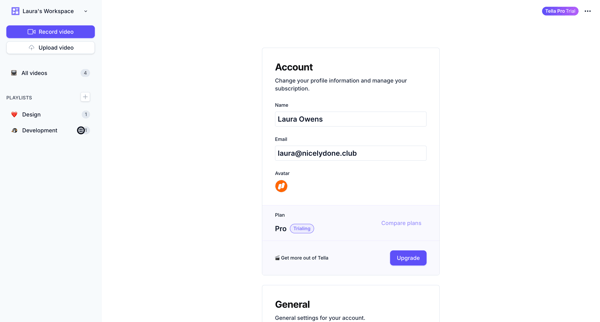 Tella — Video recording for work screen