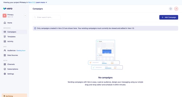 Campaigns screen