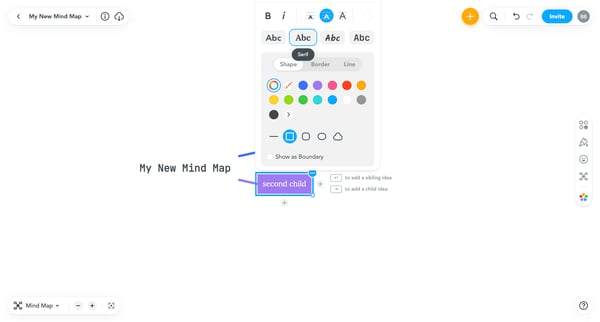 My New Mind Map - MindMeister Mind Map screen
