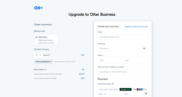 Otter for Business - Increase productivity and engagement - Otter screen