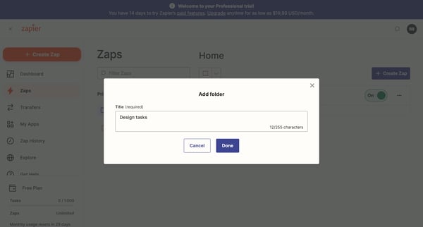 Home | My Zaps  Zapier from Zapier