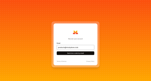 Recover my account - Mistral AI screen