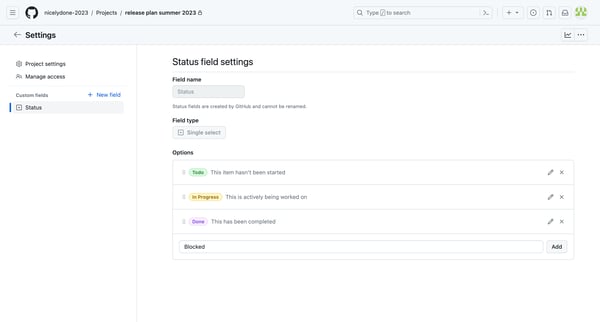 Settings · release plan summer 2023 screen