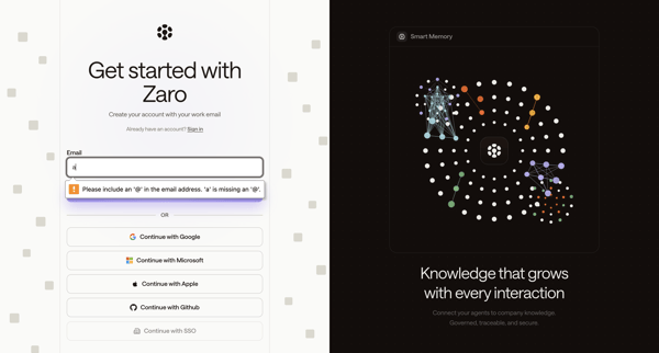 Zaro - The Context Layer for Enterprise AI screen