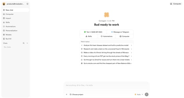 Bud - Your AI Worker screen