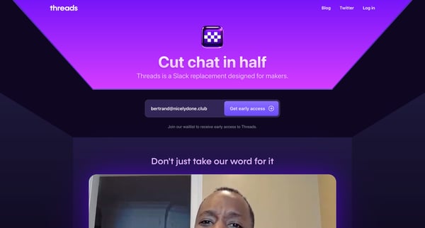 Threads screen