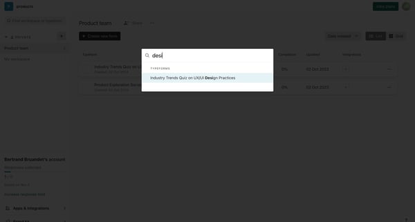 Typeform - Workspaces from Typeform