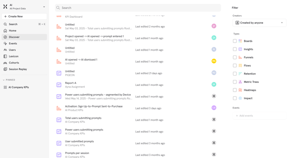 Mixpanel screen