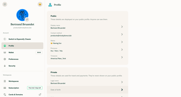3 New Expensify screen