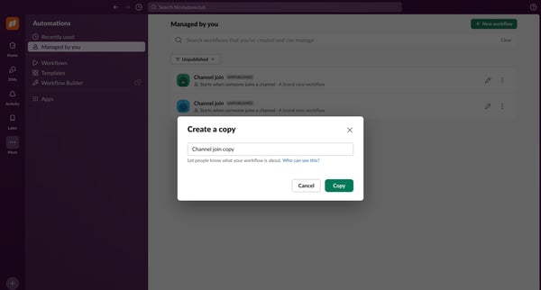 Automations - Nicelydoneclub - Slack screen