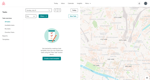 Tasks - Airbnb screen